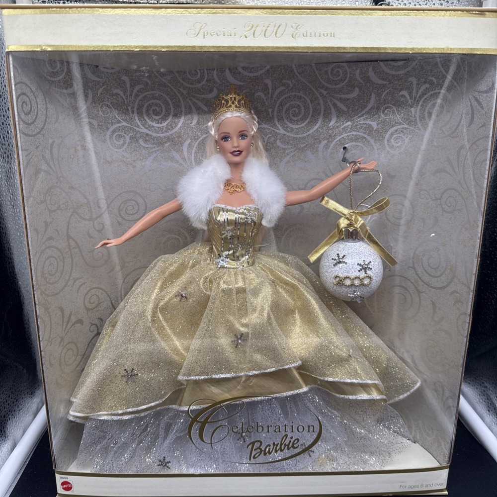Mattel Celebration Barbie Doll Special 2000 Edition Gold Gown 28269 NIB